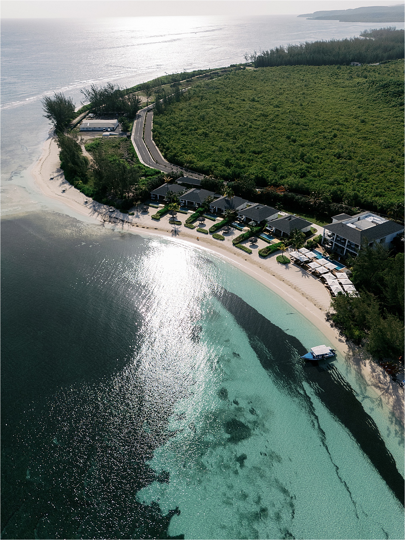 Aerial view of the villas at Excellence Oyster Bay in Falmouth, Jamaica by destination wedding photographer Renee Hollingshead