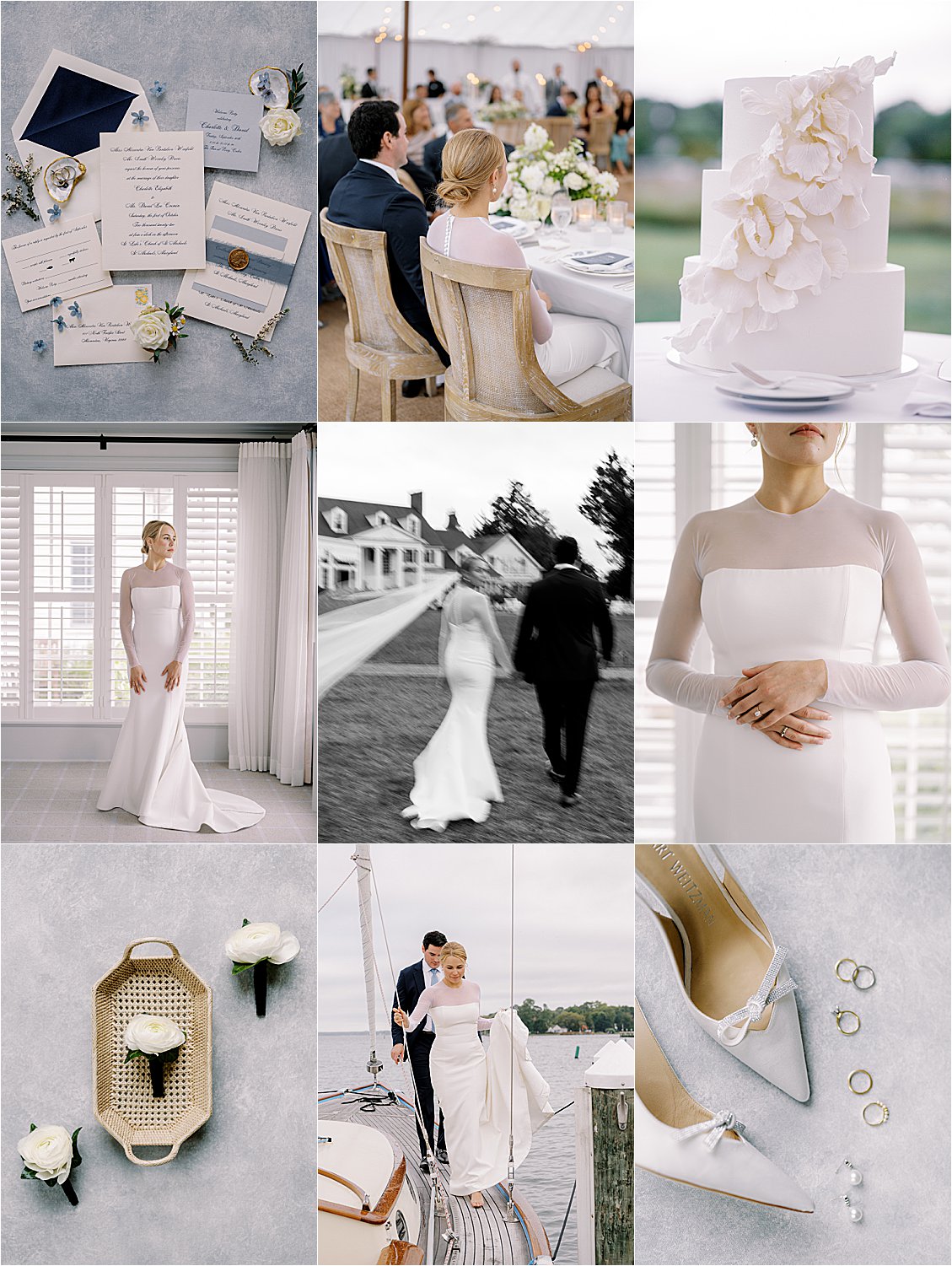 Film wedding photography collage from Charlotte and David's fall wedding at Inn at Perry Cabin by Renee Hollingshead Photography